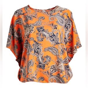 Peek-a-Boom Paisley Dolman Blouse